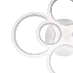 Lustra LED BETTY 82W cu telecomanda, 6 cercuri, dimabila, alba