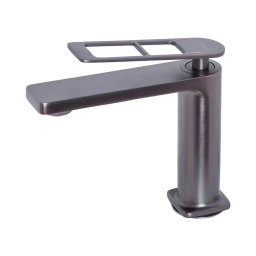 Baterie lavoar monocomanda Gun Grey, cartus ceramic, alama, cu racorduri si kit fixare