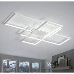 Lustra LED LANDYN 78W cu telecomanda, dimabila, 3 culori de lumina, alb mat