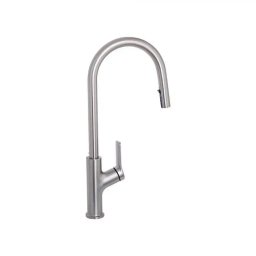 Baterie de bucatarie cu dus extractibil din inox SUS304 satinat, 52 cm, FJ5542
