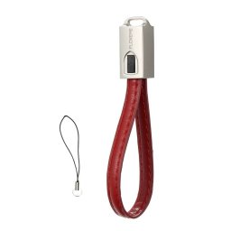 Cablu breloc MicroUSB rosu, 20 cm, pentru incarcare si transfer date