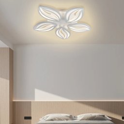 Lustra LED ORCHID 66W cu telecomanda, 5 petale, dimabila, alb mat