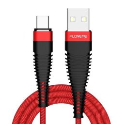 Cablu USB-C textil rosu 2 m premium, incarcare rapida si rezistenta sporita