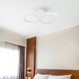 Lustra LED BETTY 27W cu telecomanda, 2 cercuri, dimabila, alb