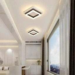 Lustra LED moderna 25W patrata, neagra, 3 nuante lumina (rece/calda/neutra)