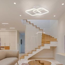 Lustra LED Lilia 20W cu 2 patrate, 3 temperaturi de culoare, alb mat