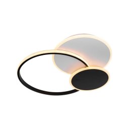 Lustra LED Killian 46W cu telecomanda, 3 cercuri, dimabila, negru