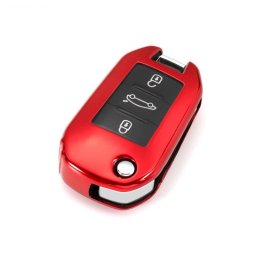 Husa TPU rosie pentru cheie briceag Peugeot/Citroen – protectie slim
