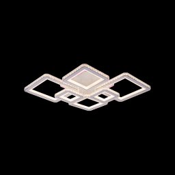 Lustra LED QUADRIS RGB 175W cu telecomanda, 6 patrate, dimabila, alb-crom