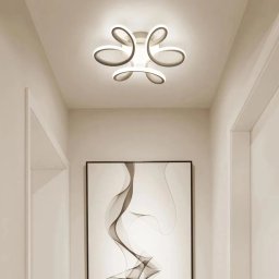 Lustra LED PANZEA 36W, alb, 3 temperaturi de culoare pentru dormitor si hol