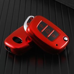 Husa TPU rosie pentru cheie briceag Hyundai Sonata, protectie premium (Model 2)