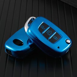 Husa TPU pentru cheie briceag Hyundai Sonata, albastra – protectie Model 2
