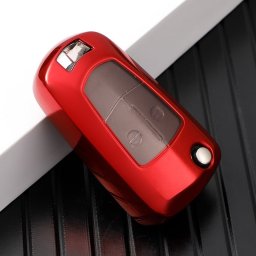 Husa cheie briceag Opel Astra H/Corsa D, TPU+PC, rosie, protectie premium