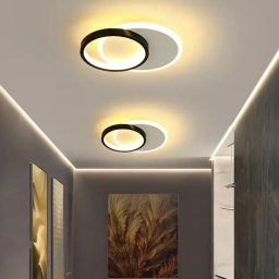 Aplica LED SMALON 26W cu 2 cercuri, lumina rece/calda/neutra, alb-negru