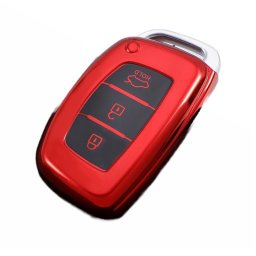 Husa cheie smartkey Hyundai Tucson 2016+ din TPU rosu, 3 butoane, aspect premium