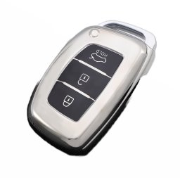 Husa cheie Hyundai Tucson 2016+ Smartkey 3 butoane, TPU silver