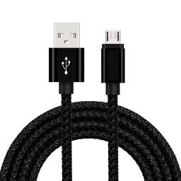 Cablu USB - Micro USB 2 m, negru, pentru incarcare si sincronizare date