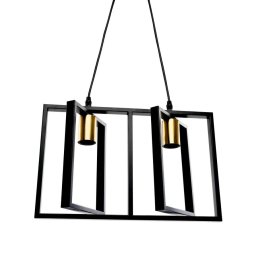 Pendul Patrisi negru 2x E27, design modern cu structura metalica