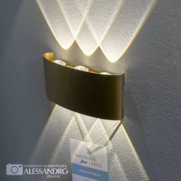 Aplica LED Fantas auriu, interior/exterior, 6x1W, IP65, lumina calda 3000K