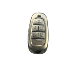 Husa cheie smartkey Hyundai Tucson 2022-2024, 6 butoane, TPU Silver premium