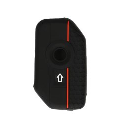Husa cheie BMW motocicleta tip briceag din silicon, neagra cu dunga rosie