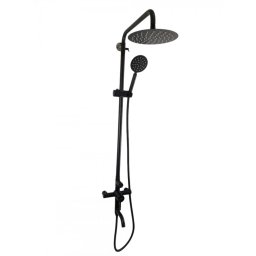 Coloana de dus Mixxus SUS-009-J negru, 120 cm, cu baterie monocomanda si para