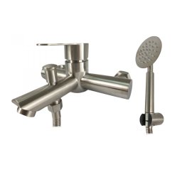 Baterie de baie Mixxus DAX-009 din inox, cu para de dus si finisaj satinat