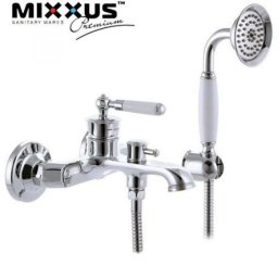 Baterie cada vintage Mixxus Premium 009 Euro din alama, crom, cu para de dus