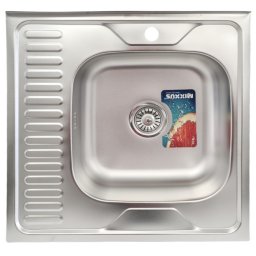 Chiuveta de bucatarie din inox MIXXUS 60x60 cm cu picurator, adancime 18 cm