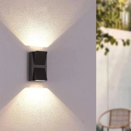 Aplica LED de exterior Kirima 6W, neagra, cu lumina sus-jos, IP65
