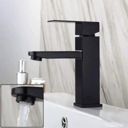 Baterie lavoar MP009BK din inox negru mat, cu cartus ceramic si racord inclus