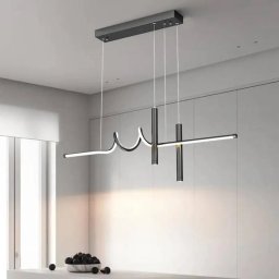 Lustra LED suspendata DANNA 35W, dimabila, cu telecomanda, neagra, înaltime reglabila