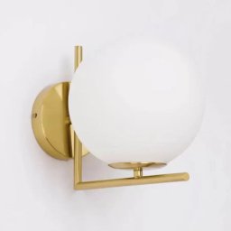 Aplica de perete Marrie alb-auriu cu glob din sticla, 1xE27