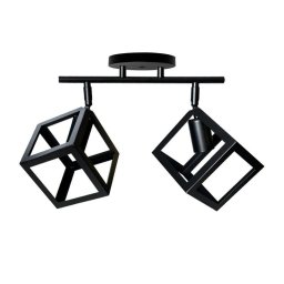 Lustra tip cub STRUKTUR Duo, neagra, metal, 2xE27 pentru hol si bucatarie