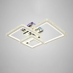 Lustra LED Justin RGB 106W cu telecomanda, 3 patrate, dimabila, crom lucios