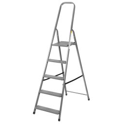 Scara metalica pliabila Strend Pro cu 3 trepte, max. 125 kg, gri