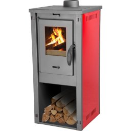 Soba pe lemne Thalia Okta M 3,9 kW, rosie, din fonta si samota