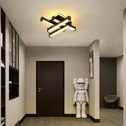 Lustra LED CADE 34W cu 4 elemente liniare, 3 temperaturi de culoare, negru mat