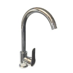 Baterie de bucatarie din inox cromat cu pipa înalta rotativa, model WH207