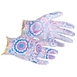 Manusi de protectie nylon cu poliuretan Strend Pro Iris 08/M, 12 perechi