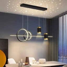 Lustra LED suspendata PAULINA 60W cu telecomanda, dimabila, negru, înaltime reglabila