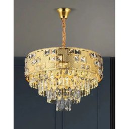 Candelabru din cristal Neuschwanstein Nobile, auriu lucios, 4xE14, Ø40 cm, reglabil