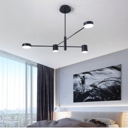 Lustra LED GALIOS 48W neagra, 4 elemente, lumina calda/neutra/rece