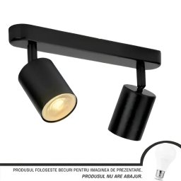 Lustra Joom liniara cu 2 spoturi orientabile GU10, negru mat, interior