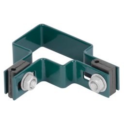 Colier coltar pentru stalp rectangular 60x40 mm, verde RAL6005, Zn+PVC