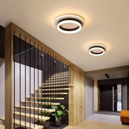 Lustra LED Solena rotunda 13W, 25 cm, alb-negru, lumina rece/calda/neutra