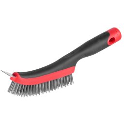 Perie de sarma cu racleta Strend Pro ComfortGrip, 4 randuri, otel
