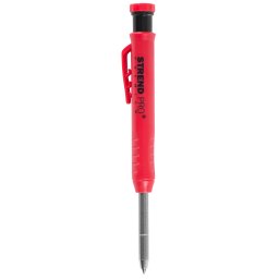 Creion de tamplarie Strend Pro Premium cu clips, varf metalic si ascutitoare, HB