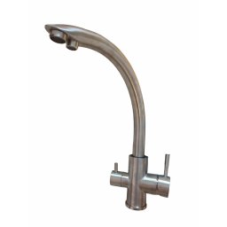 Baterie de bucatarie Champion SUS-021 din inox satinat, cu pipa înalta