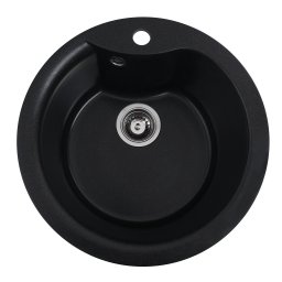 Chiuveta bucatarie granit Elefant Premium Turas 480, negru metalic, 482 mm